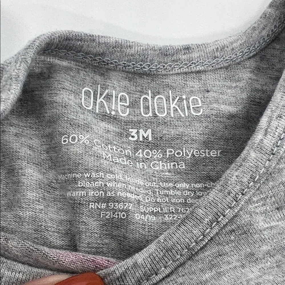 Okie Dokie Baby Girls 3M Gray Short Sleeve Top “Smart & Strong Like My Mama”